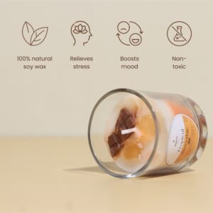 Tropical smoothie scented soy wax candle features
