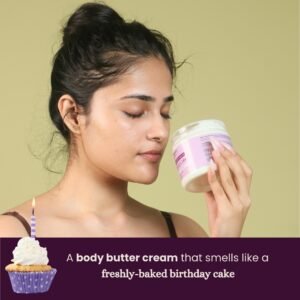 girl smelling vanilla body butter