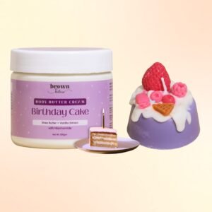 birthday cake body butter and cake candle