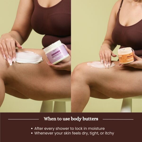 girl applying body butters