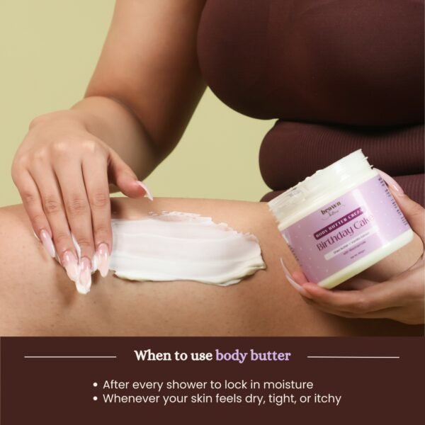 girl applying vanilla body butter