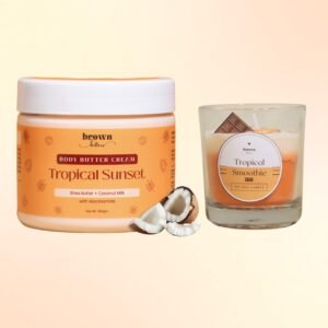 tropical body butter and tropical jar candle