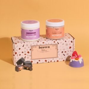 Body butter, body scrub, candle, chocolate gift box